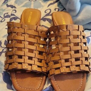 Maurices Tan Woven Sandals